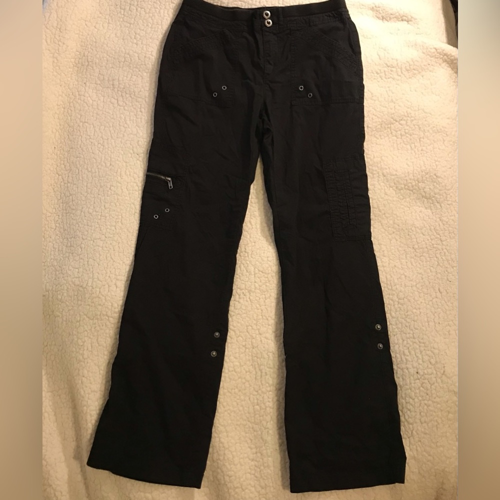 Black straight leg cargo pants
